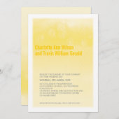 モダン結婚式招待状グラデーション水色イエロー 招待状 (正面/裏面)