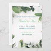 モダン結婚式招待状付きボ葉タン 招待状 (正面/裏面)