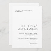 モダン結婚式招待状付きミニマルデザイン 招待状 (正面/裏面)