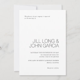 モダン結婚式招待状付きミニマルデザイン 招待状