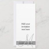 モダン結婚式招待状白黒 招待状 (裏面)