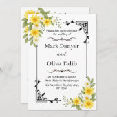 モダン結婚式招待状 | エレガント&カスタマイズ 招待状 (正面/裏面)