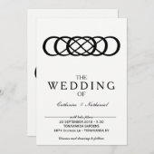 モダン結婚式招待状 招待状 (正面/裏面)