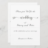 モダン結婚式招待状 招待状 (正面/裏面)