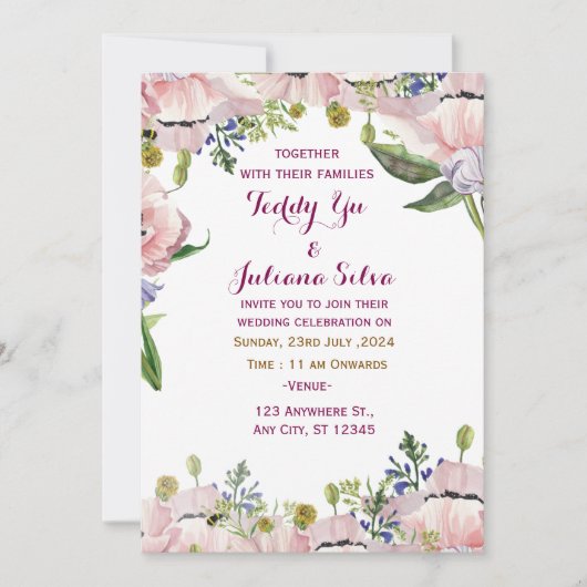 モダン結婚式招待状 招待状 (正面)