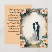 モダン結婚式招待状 招待状 (正面/裏面)