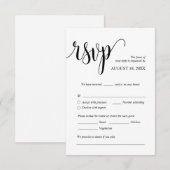 モダン結婚式招待状RSVP同封カード エンクロージャーカード (正面/裏面)