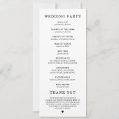 モダン結婚式 プログラムテンプレート 招待状 (裏面)