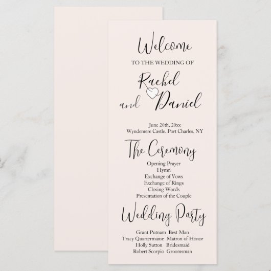 モダン結婚式 プログラム (正面/裏面)