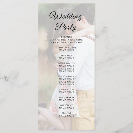 モダン結婚式 プログラム (裏面)