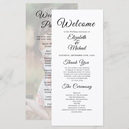 モダン結婚式 プログラム (正面/裏面)