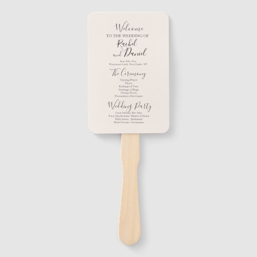 モダン結婚式 プログラム ハンドファン (正面)