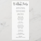 モダン結婚式。愛.シンプル式 プログラム (裏面)