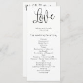 モダン結婚式。愛.シンプル式 プログラム (正面/裏面)