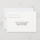 モダン結婚式 RSVP 返信カード | ブラック 招待状 (裏面)