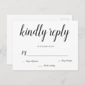 モダン結婚式rsvpポストカード インビテーションポストカード (正面/裏面)