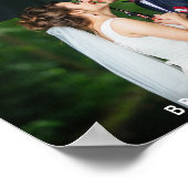 モダン結婚新郎新婦の写真名 ポスター (角)