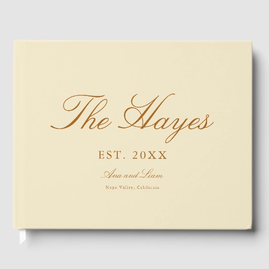 モダン結婚書パーソナライズされたの ゲストブック (正面)