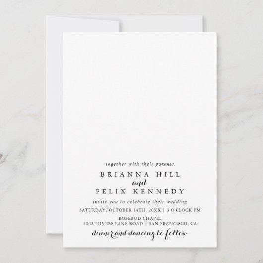 モダン結婚書芸術的の 招待状 (正面)