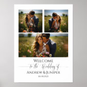 モダン結婚歓迎の手記エレガント書 ポスター (正面)