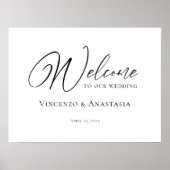 モダン結婚歓迎エレガント書 ポスター (正面)