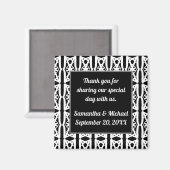 モダン結婚白黒感謝 マグネット (正面/裏面)