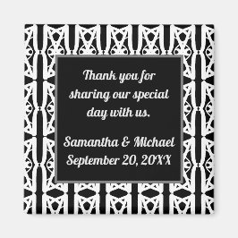 モダン結婚白黒感謝 マグネット