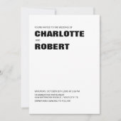 モダン結婚白黒 招待状 (正面)