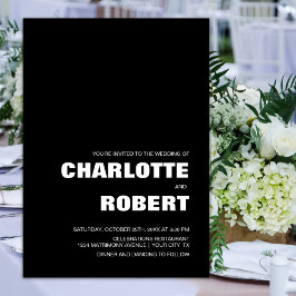 モダン結婚白黒 招待状