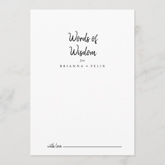 モダン結婚知恵の言葉 アドバイスカード (正面)