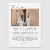 モダン結婚磁気サンキューカード マグネット招待状 (正面)