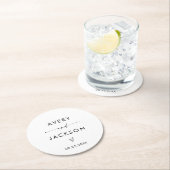 モダン結婚紙 |ミニマル結婚リスト ラウンドペーパーコースター (インサイチュ)