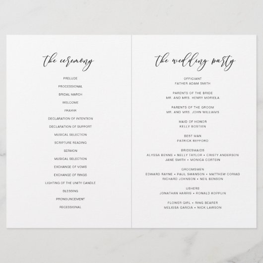 モダン結婚素朴式計画冊子 (裏面)