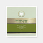 モダン結婚緑 スタンダードカクテルナプキン (正面)