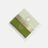 モダン結婚緑 スタンダードカクテルナプキン (角)