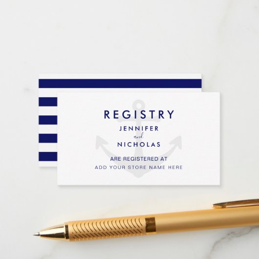 モダン結婚航海のいかり エンクロージャーカード (正面/裏面インサイチュ)