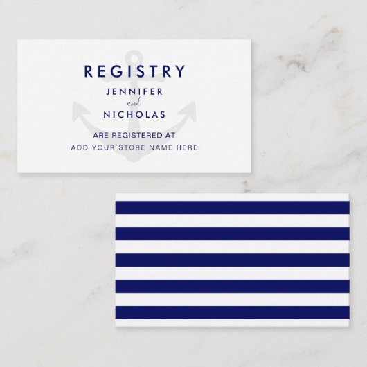 モダン結婚航海のいかり エンクロージャーカード (正面/裏面)