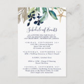 モダン結婚航海のイベントの週末のスケジュール エンクロージャーカード (正面)