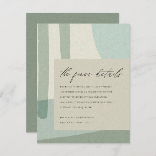 モダン結婚芸術的抽象芸術 エンクロージャーカード (正面/裏面)