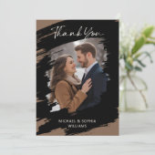 モダン結婚芸術的Black Brown セーブザデート (スタンド正面)