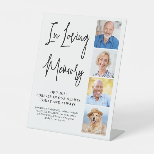 モダン結婚記念写真パーソナライズされたコラージュ 台座サイン (正面)