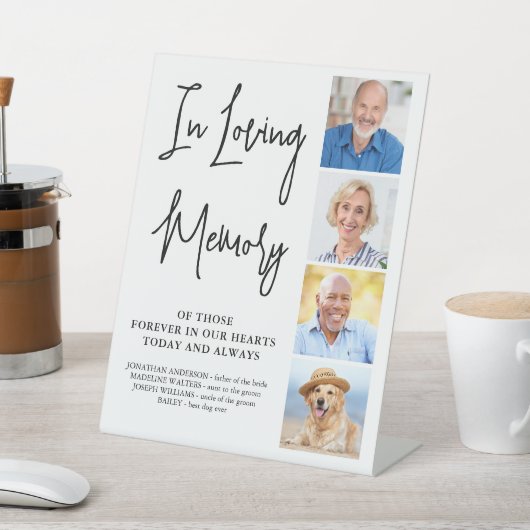 モダン結婚記念写真パーソナライズされたコラージュ 台座サイン (インサイチュ)