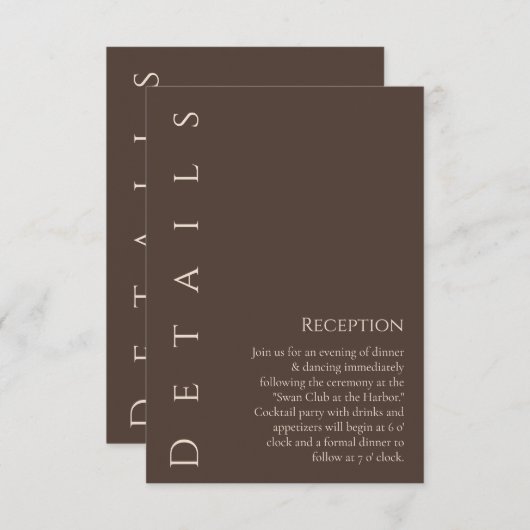 モダン結婚詳細 エンクロージャーカード (正面/裏面)