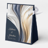 モダン結婚青の白金ゴールド フェイバーボックス (裏面サイド)
