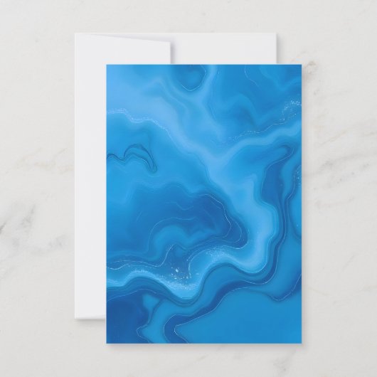 モダン結婚青 招待状 (裏面)