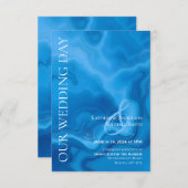 モダン結婚青 招待状 (正面/裏面)