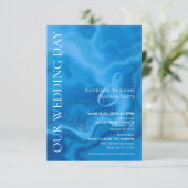 モダン結婚青 招待状 (スタンド正面)