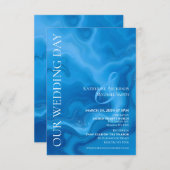 モダン結婚青 招待状 (正面/裏面)