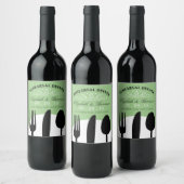 モダン結婚黒刃物リハーサル ワインラベル (ボトル)