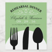 モダン結婚黒刃物リハーサル ワインラベル (シングルラベル)